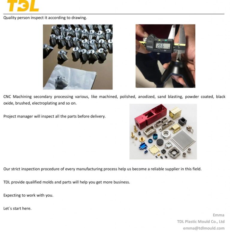 Plastic injection mold quality inspection checking list TDL