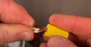 Inserting the wires in the wire nut